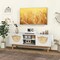 White Natural TV Stand with Bamboo Drawer Fronts Mid-Century Modern 47.5 Inch